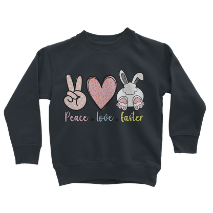 PEACE LOVE EASTER Classic Kids Sweatshirt - DirectlyPersonalised