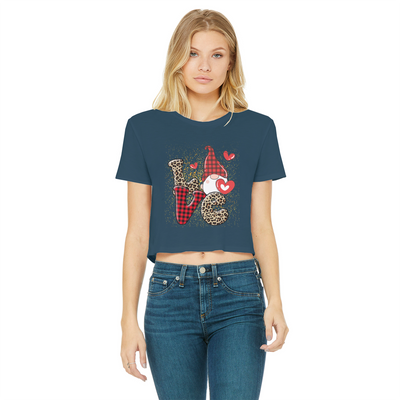 Ladies Valentine Design Classic Women's Cropped Raw Edge T-Shirt