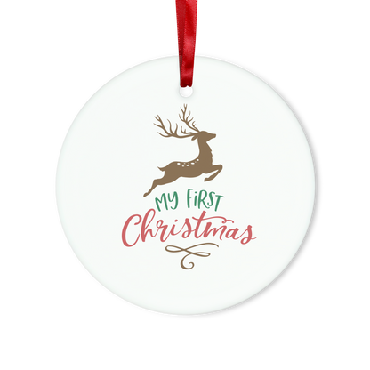 My First Christmas Colour Glass Hanging Ornament