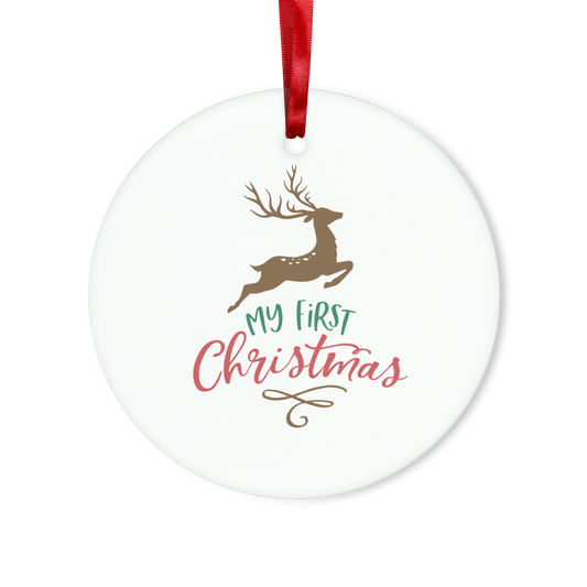 My First Christmas Colour Glass Hanging Ornament