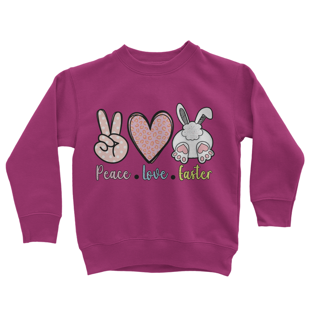 PEACE LOVE EASTER Classic Kids Sweatshirt - DirectlyPersonalised