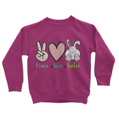 PEACE LOVE EASTER Classic Kids Sweatshirt - DirectlyPersonalised