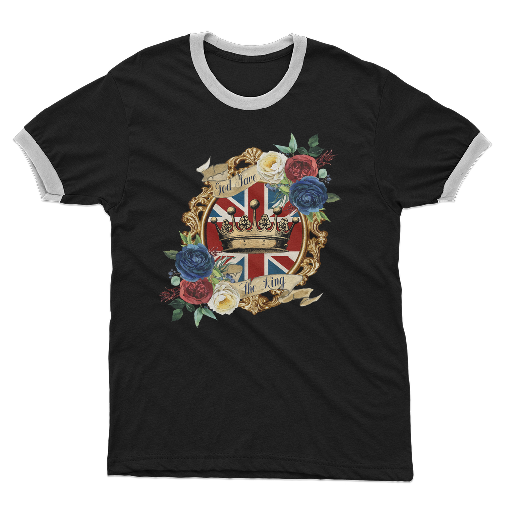 GOD SAVE THE KING Adult Ringer T-Shirt - DirectlyPersonalised