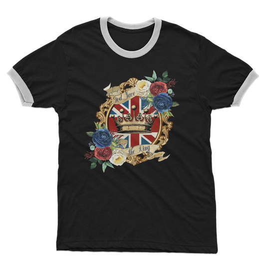 GOD SAVE THE KING Adult Ringer T-Shirt - DirectlyPersonalised