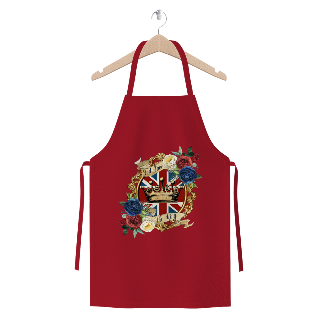 GOD SAVE THE KING Premium Jersey Apron - DirectlyPersonalised