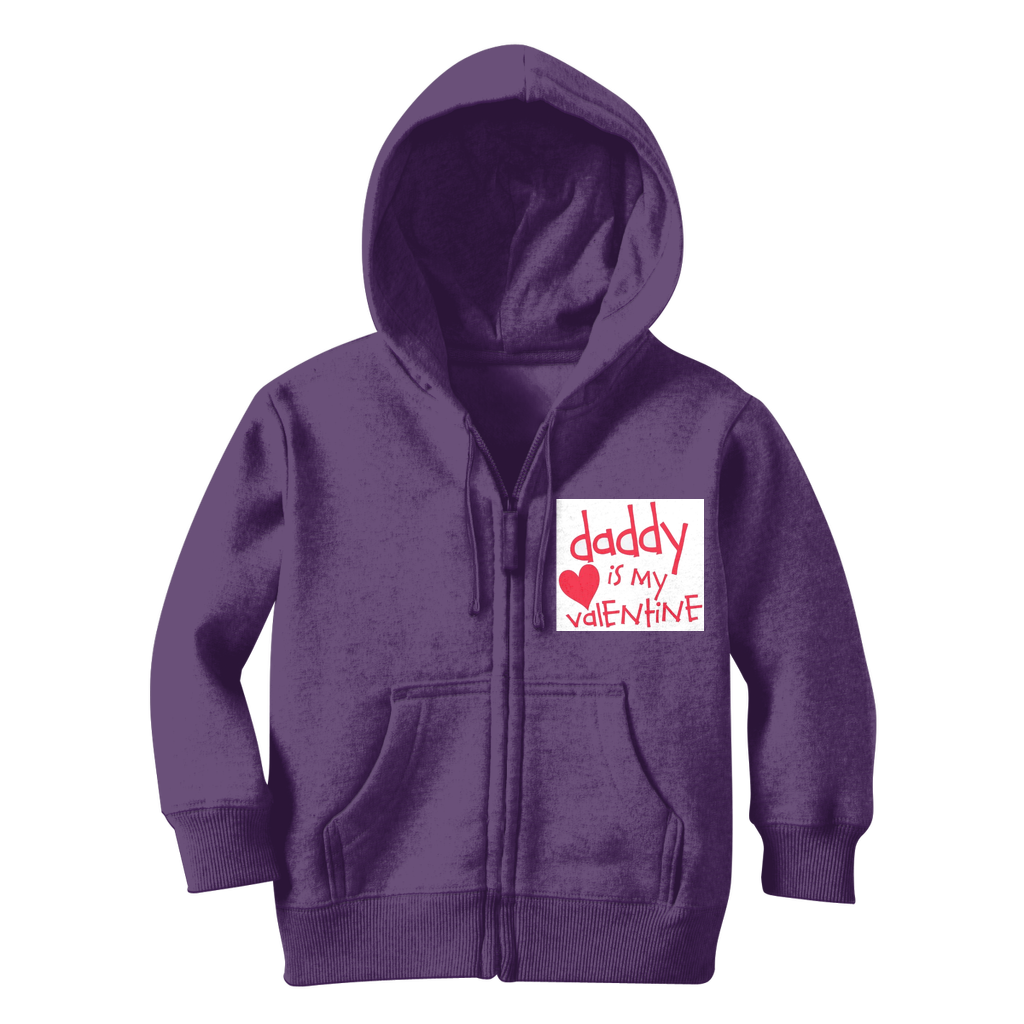 Daddy's my Valentine Classic Kids Zip Hoodie - DirectlyPersonalised