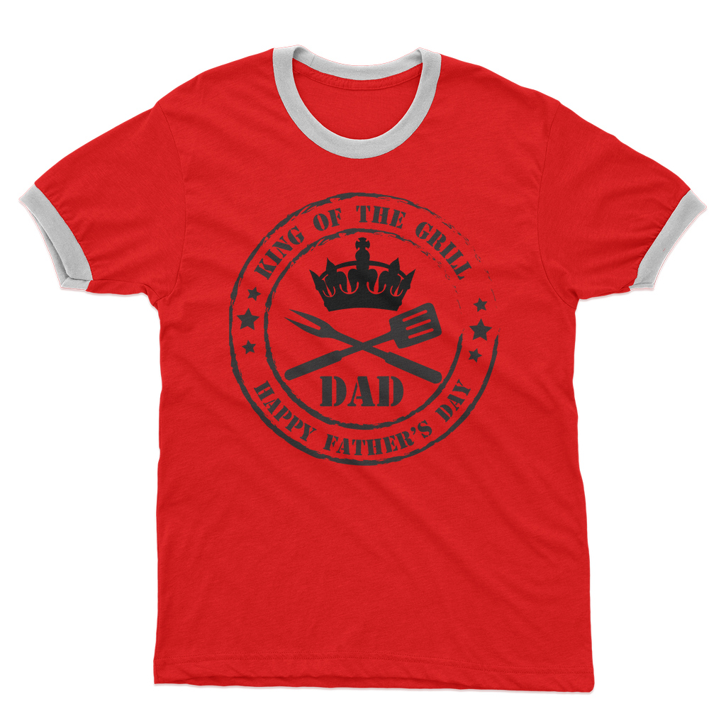 King of the Grill Adult Ringer T-Shirt - DirectlyPersonalised