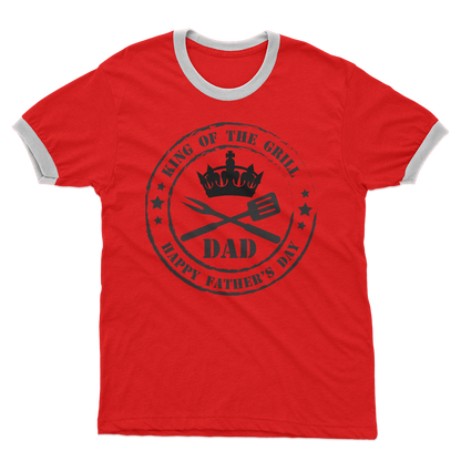 King of the Grill Adult Ringer T-Shirt - DirectlyPersonalised