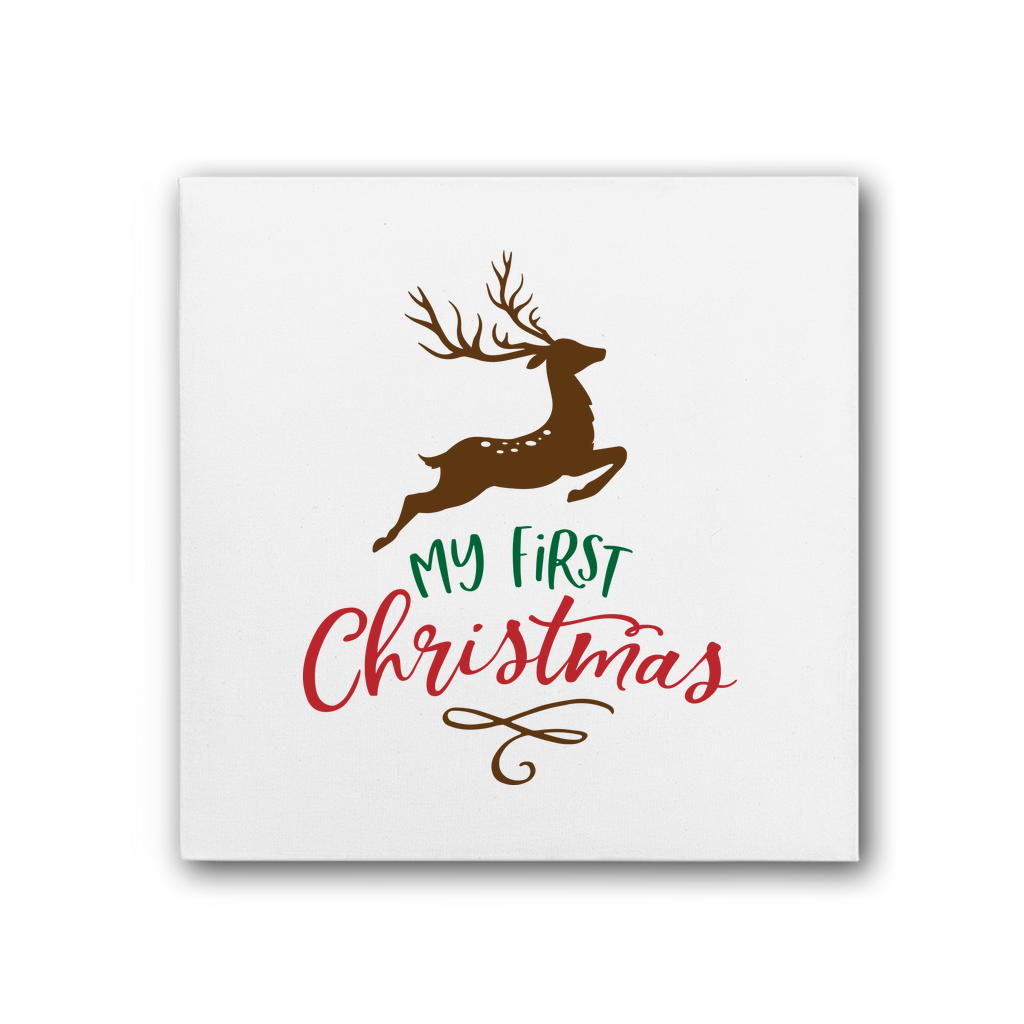 My First Christmas Colour Premium Stretched Canvas - DirectlyPersonalised