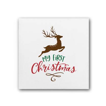 My First Christmas Colour Premium Stretched Canvas - DirectlyPersonalised