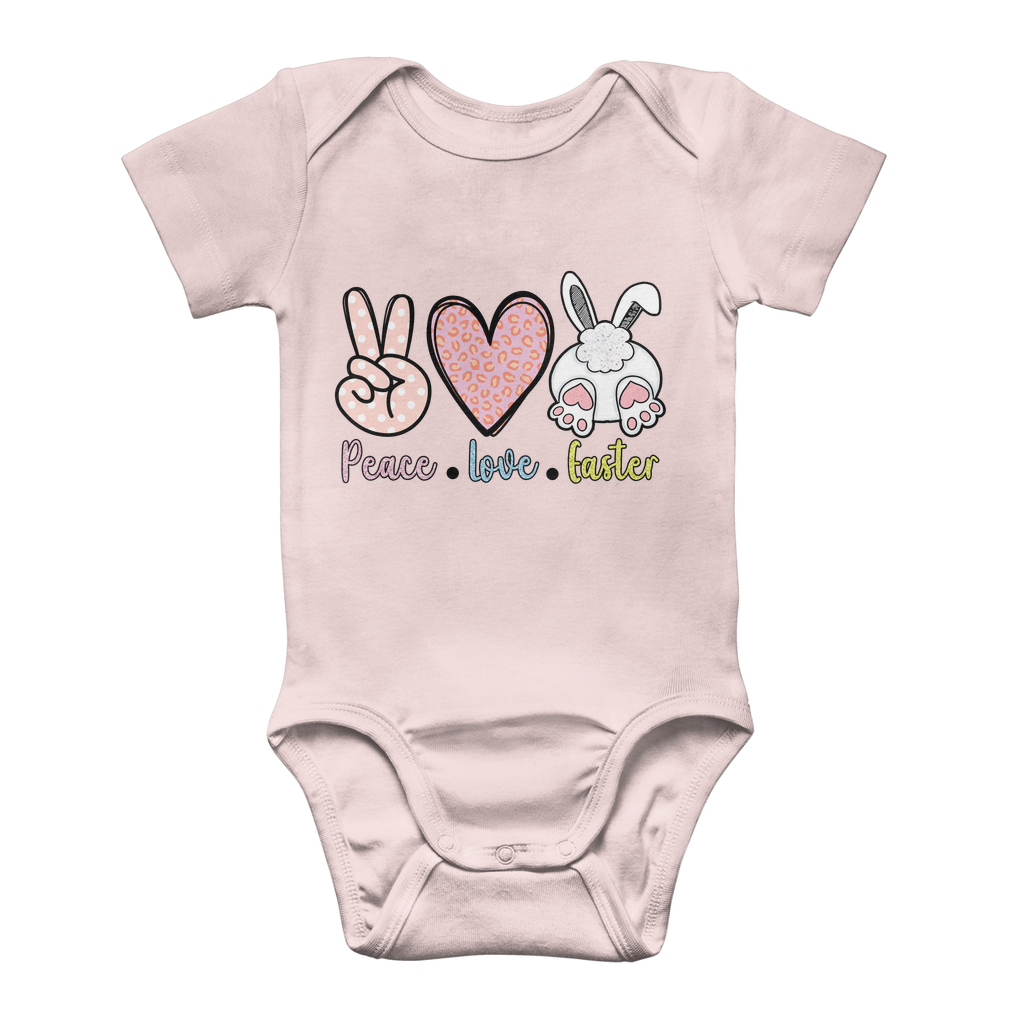 PEACE LOVE EASTER Classic Baby Onesie Bodysuit - DirectlyPersonalised