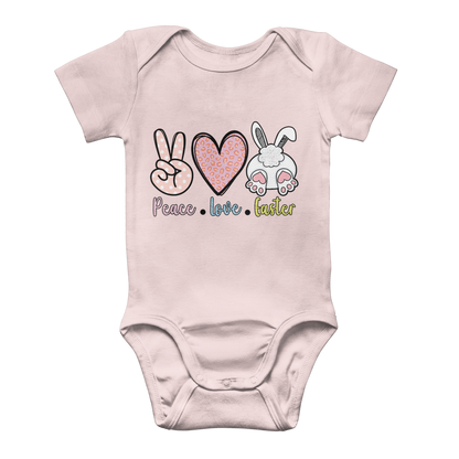 PEACE LOVE EASTER Classic Baby Onesie Bodysuit - DirectlyPersonalised