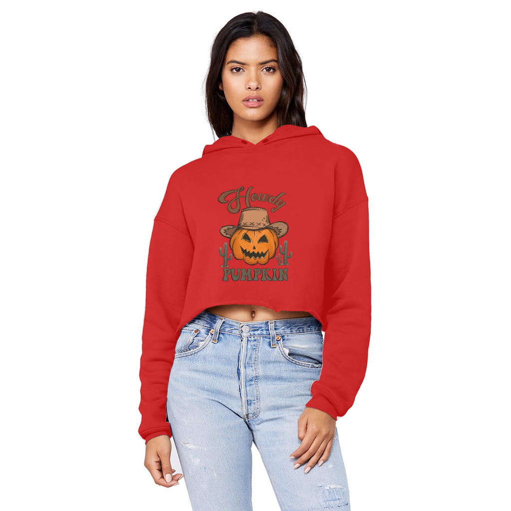 HOWDY PUMPKIN Unisex Cropped Raw Edge Boyfriend Hoodie - DirectlyPersonalised
