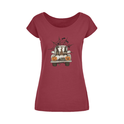 LETS GET SPOOKY Wide Neck Womens T-Shirt XS-5XL - DirectlyPersonalised