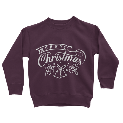 Merry Christmas White Classic Kids Sweatshirt
