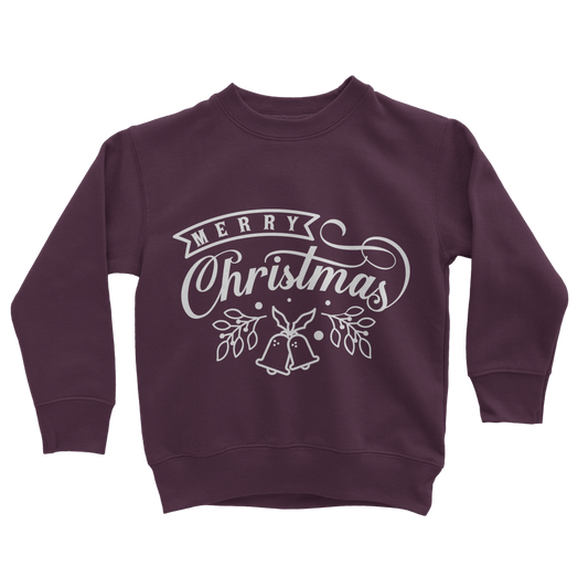 Merry Christmas White Classic Kids Sweatshirt