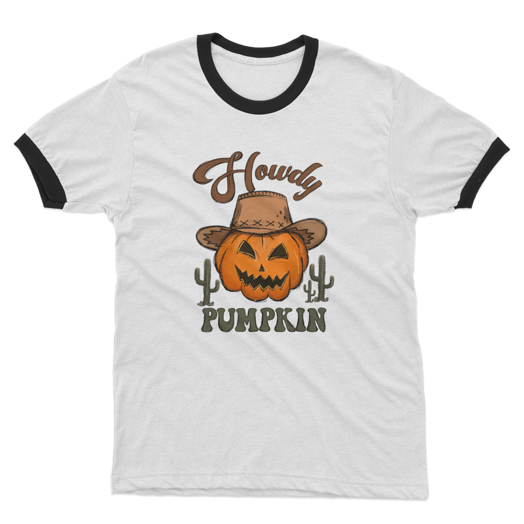 HOWDY PUMPKIN Adult Ringer T-Shirt - DirectlyPersonalised