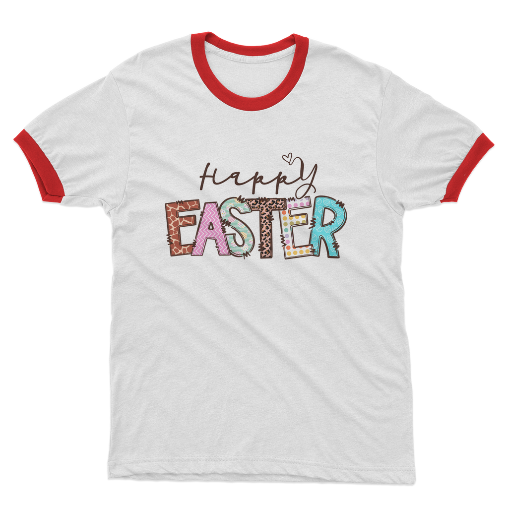 Happy Easter Adult Ringer T-Shirt - DirectlyPersonalised