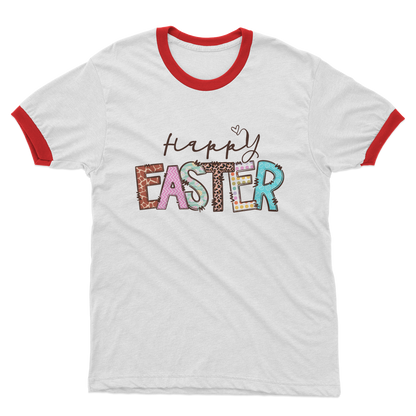 Happy Easter Adult Ringer T-Shirt - DirectlyPersonalised