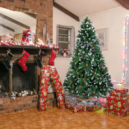 Christmas Tree 7FT 1350 Branch Flocking Spray White Tree Plus Pine Cone - DirectlyPersonalised