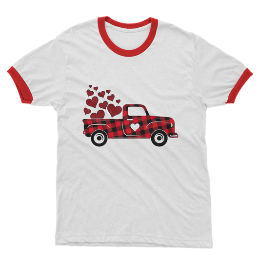Love Truck Adult Ringer T-Shirt - DirectlyPersonalised