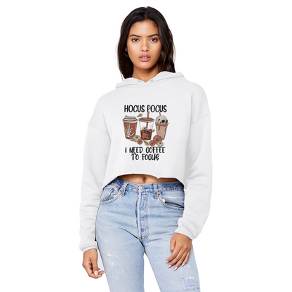 HOCUS POCUS -COFFEE DESIGN Unisex Cropped Raw Edge Boyfriend Hoodie - DirectlyPersonalised