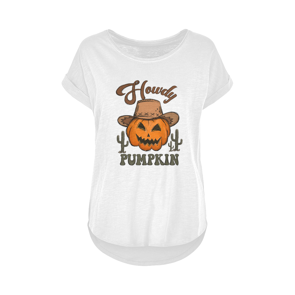 HOWDY PUMPKIN Women's Long Slub T-Shirt XS-5XL - DirectlyPersonalised