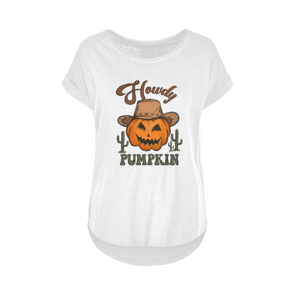 HOWDY PUMPKIN Women's Long Slub T-Shirt XS-5XL - DirectlyPersonalised