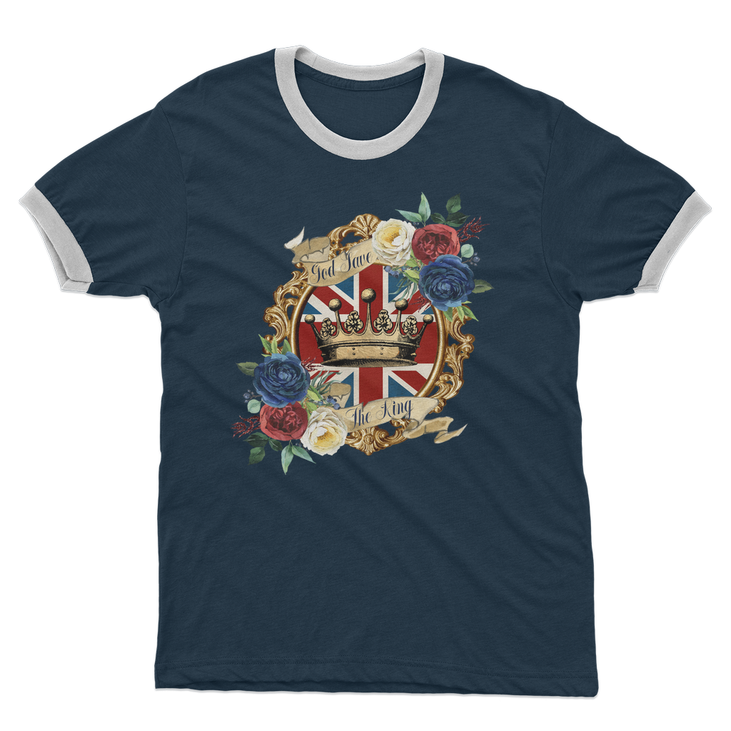 GOD SAVE THE KING Adult Ringer T-Shirt - DirectlyPersonalised