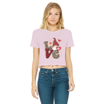 Ladies Valentine Design Classic Women's Cropped Raw Edge T-Shirt - DirectlyPersonalised