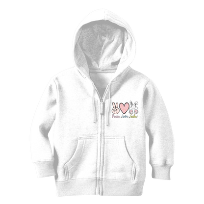 PEACE LOVE EASTER Classic Kids Zip Hoodie - DirectlyPersonalised