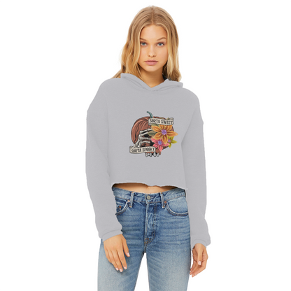 SORTA SWEET - SORTA SPOOKY Ladies Cropped Raw Edge Hoodie - DirectlyPersonalised