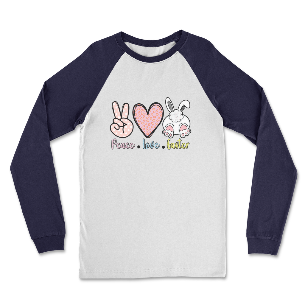 PEACE LOVE EASTER Classic Raglan Long Sleeve Shirt - DirectlyPersonalised