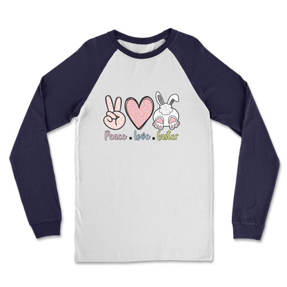 PEACE LOVE EASTER Classic Raglan Long Sleeve Shirt - DirectlyPersonalised