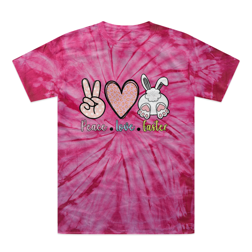 PEACE LOVE EASTER Tonal Spider Tie-Dye T-Shirt - DirectlyPersonalised
