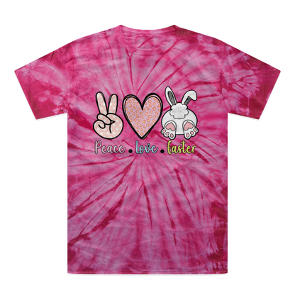 PEACE LOVE EASTER Tonal Spider Tie-Dye T-Shirt - DirectlyPersonalised