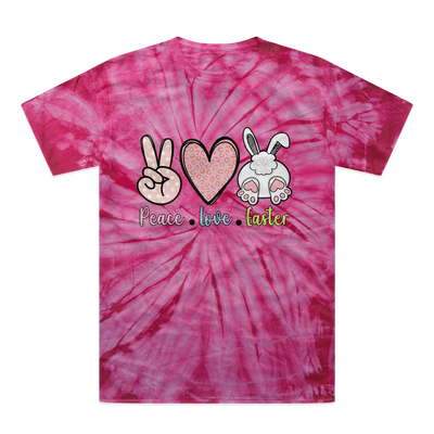 PEACE LOVE EASTER Tonal Spider Tie-Dye T-Shirt