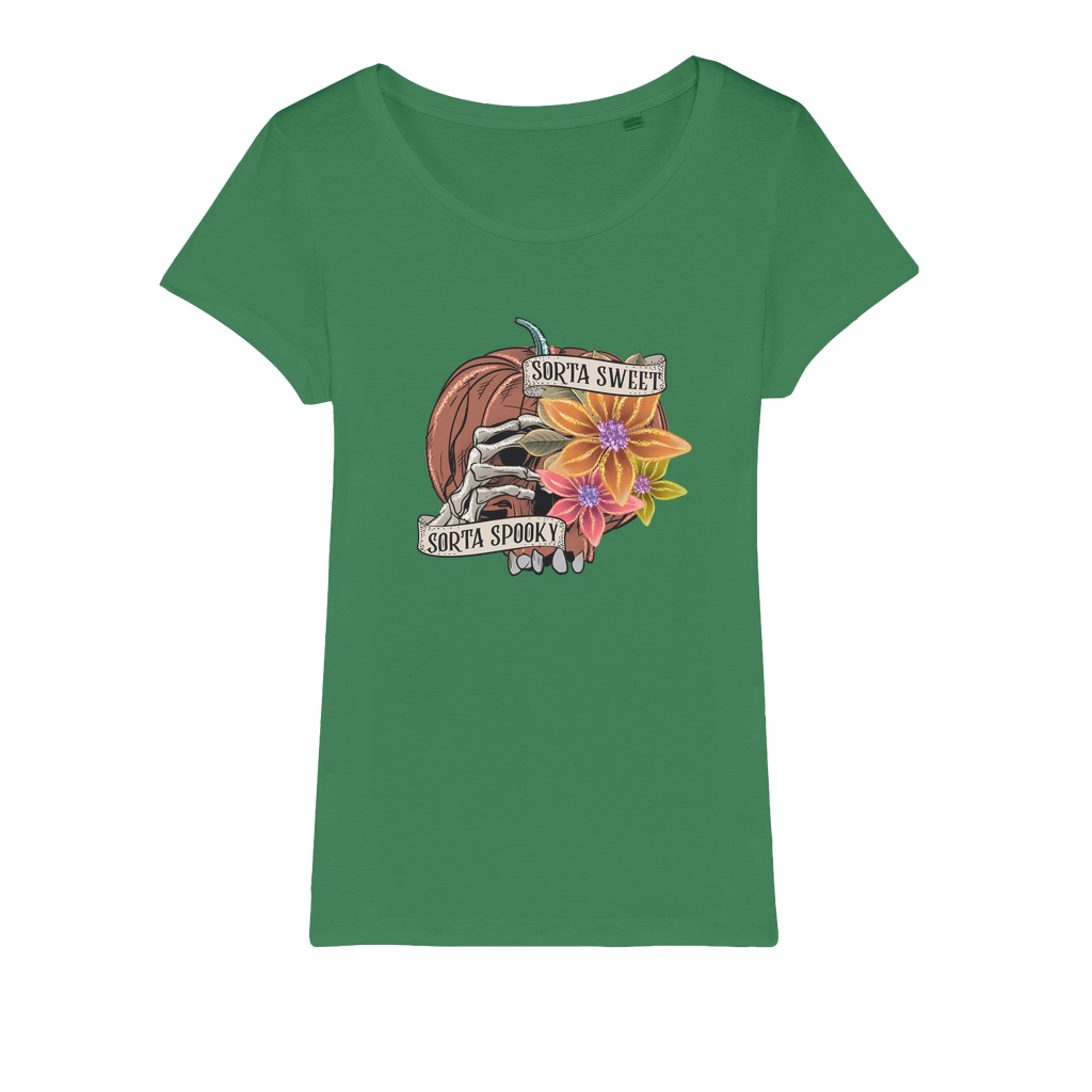 SORTA SWEET - SORTA SPOOKY Organic Jersey Womens T-Shirt - DirectlyPersonalised