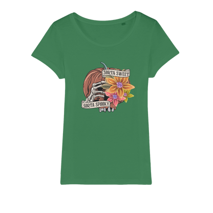 SORTA SWEET - SORTA SPOOKY Organic Jersey Womens T-Shirt - DirectlyPersonalised