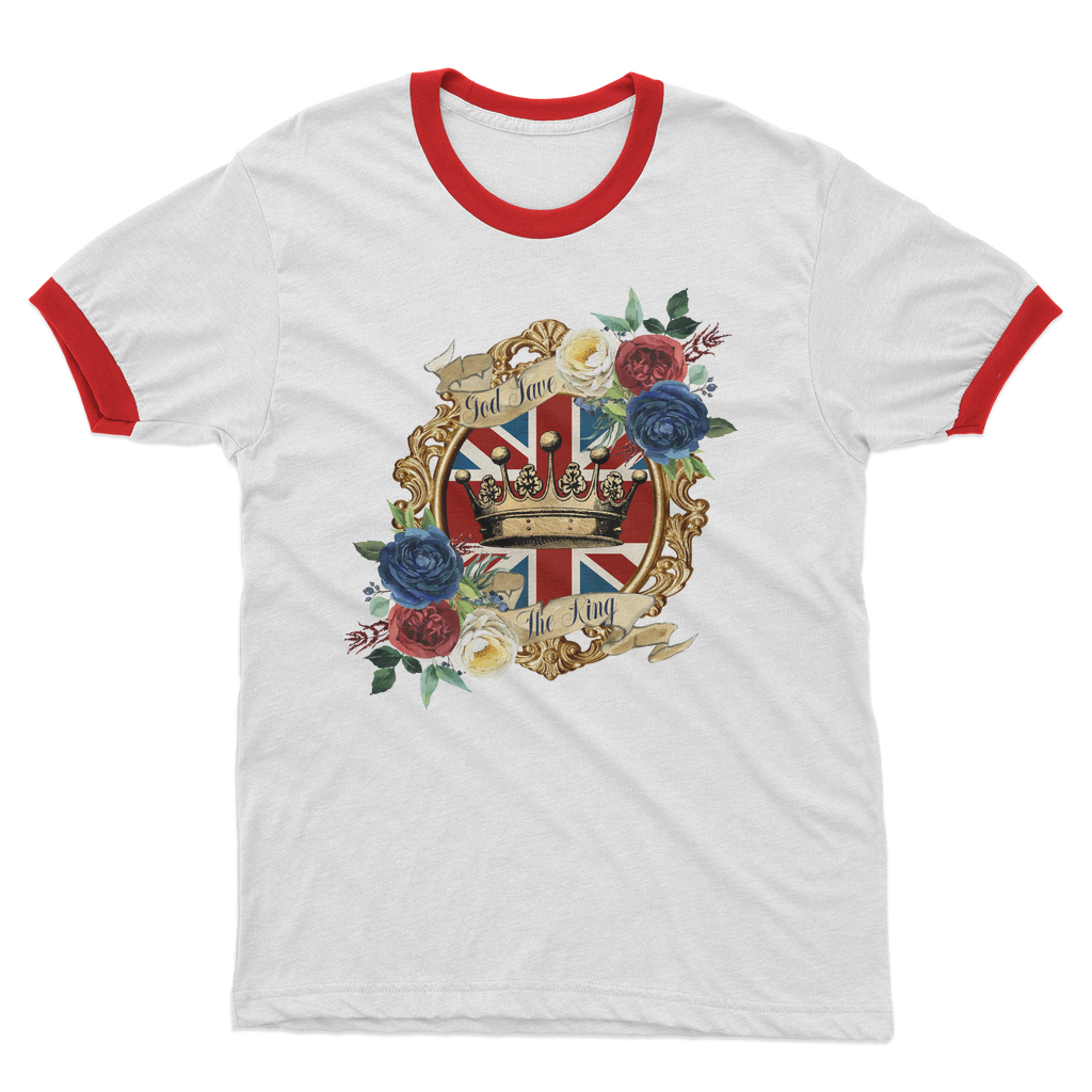 GOD SAVE THE KING Adult Ringer T-Shirt - DirectlyPersonalised