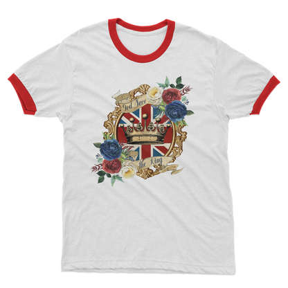 GOD SAVE THE KING Adult Ringer T-Shirt - DirectlyPersonalised