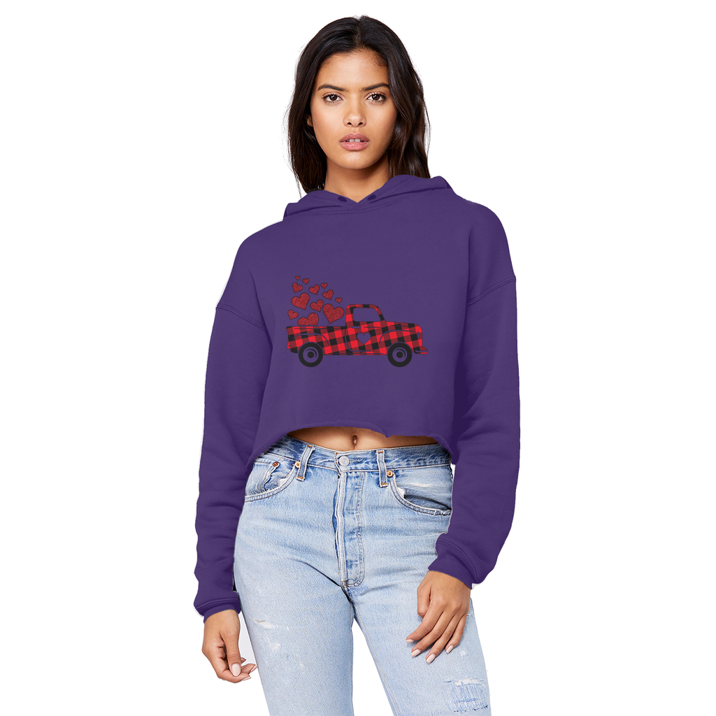 Love Truck Unisex Cropped Raw Edge Boyfriend Hoodie - DirectlyPersonalised