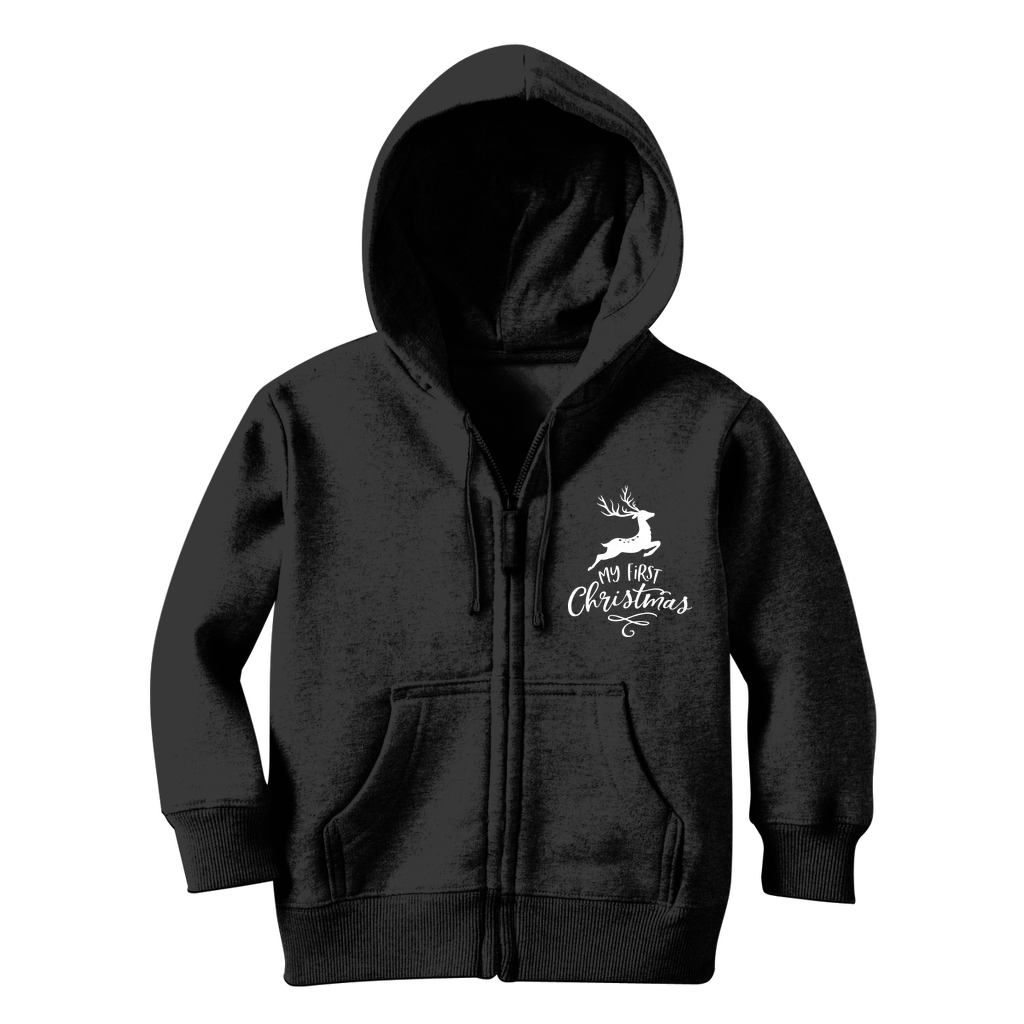 My First Christmas White Classic Kids Zip Hoodie - DirectlyPersonalised