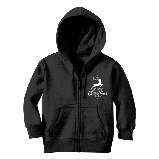 My First Christmas White Classic Kids Zip Hoodie - DirectlyPersonalised