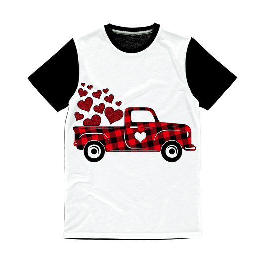 Love Truck Classic Sublimation Panel T-Shirt - DirectlyPersonalised
