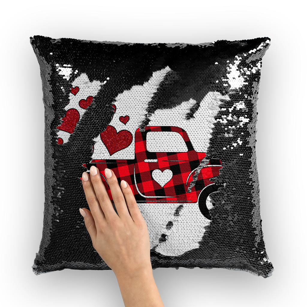Love Truck Sequin Cushion Cover - DirectlyPersonalised