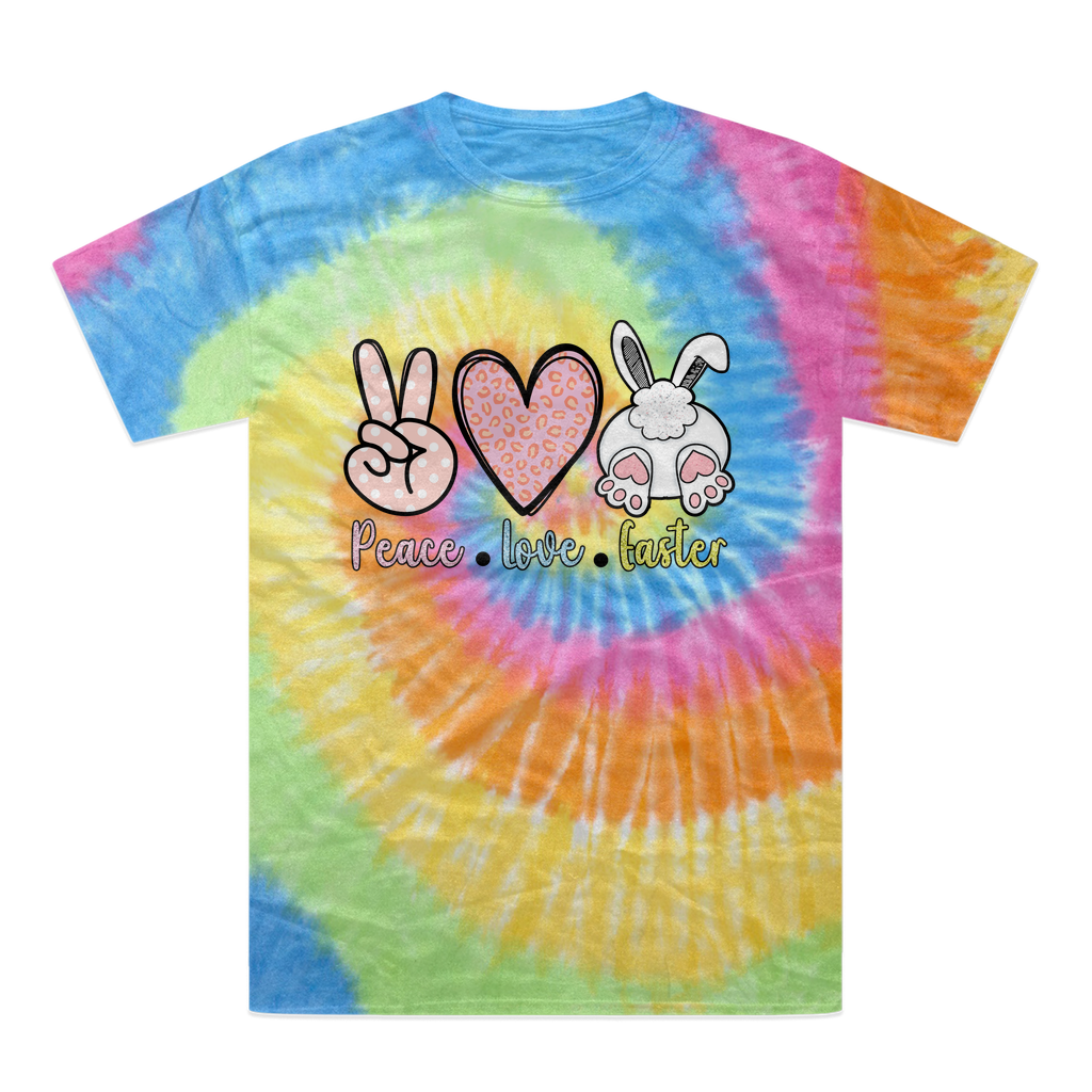 PEACE LOVE EASTER Tie-Dye T-Shirt - DirectlyPersonalised
