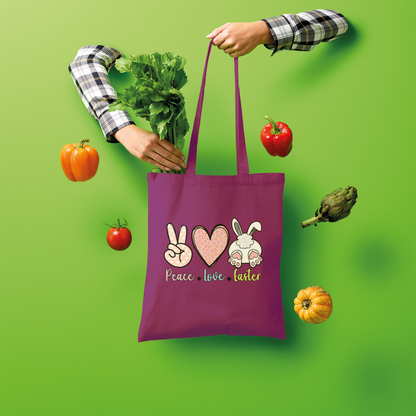 PEACE LOVE EASTER Shopper Tote Bag - DirectlyPersonalised