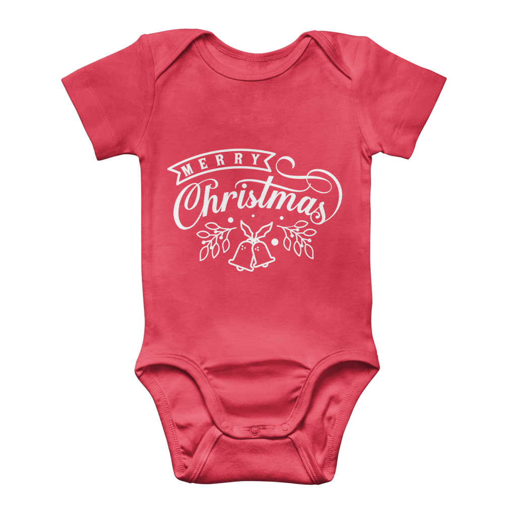 Merry Christmas White Classic Baby Onesie Bodysuit
