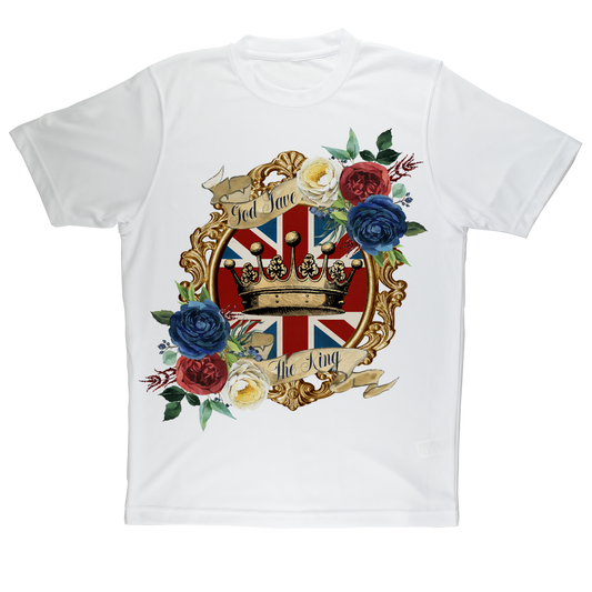 GOD SAVE THE KING Sublimation Performance Adult T-Shirt - DirectlyPersonalised